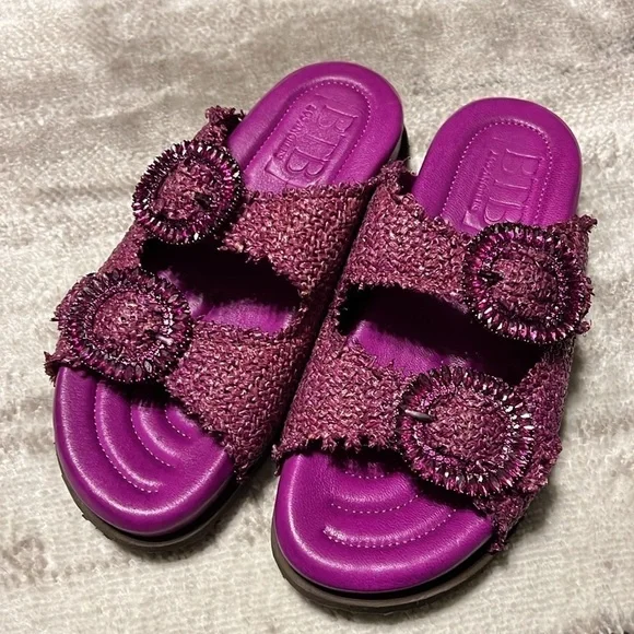 BTB LOS ANGELES
TULUM CRYSTAL SLIDE purple bling buckle size 7 - Picture 2 of 6